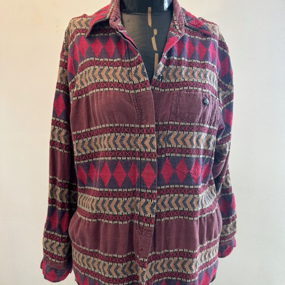 Aztec Print Brushed Flannel Button Down - Picture 2 of 4